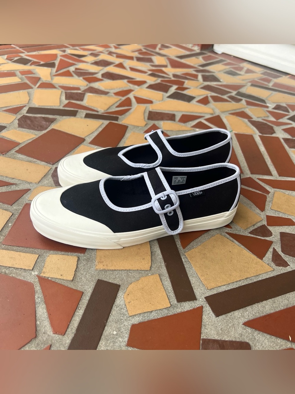 Y2K Style Vans Black Mary Jane Canvas Sneakers